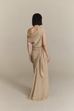 Ilia, beige silk top