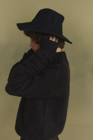 Igloo, blue and brown cashmere muffs