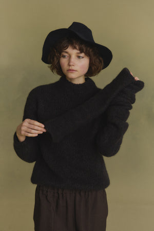 Igloo, blue and brown cashmere muffs