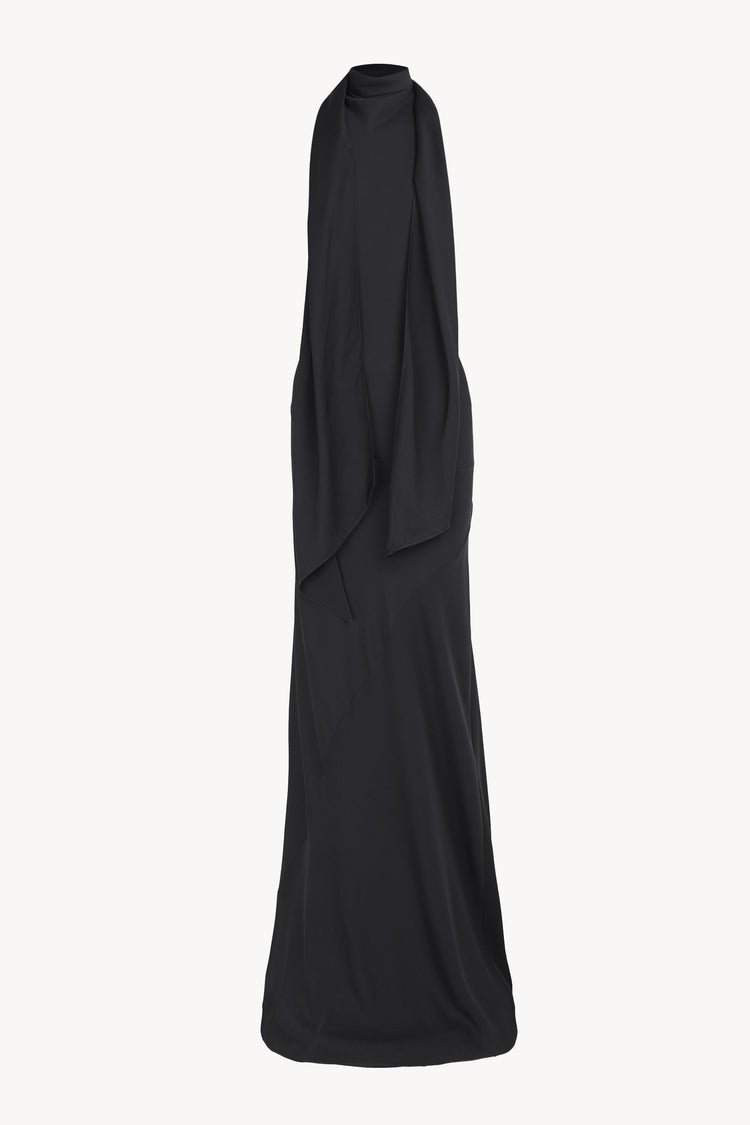 Irena, bluenero silk crepe halter dress