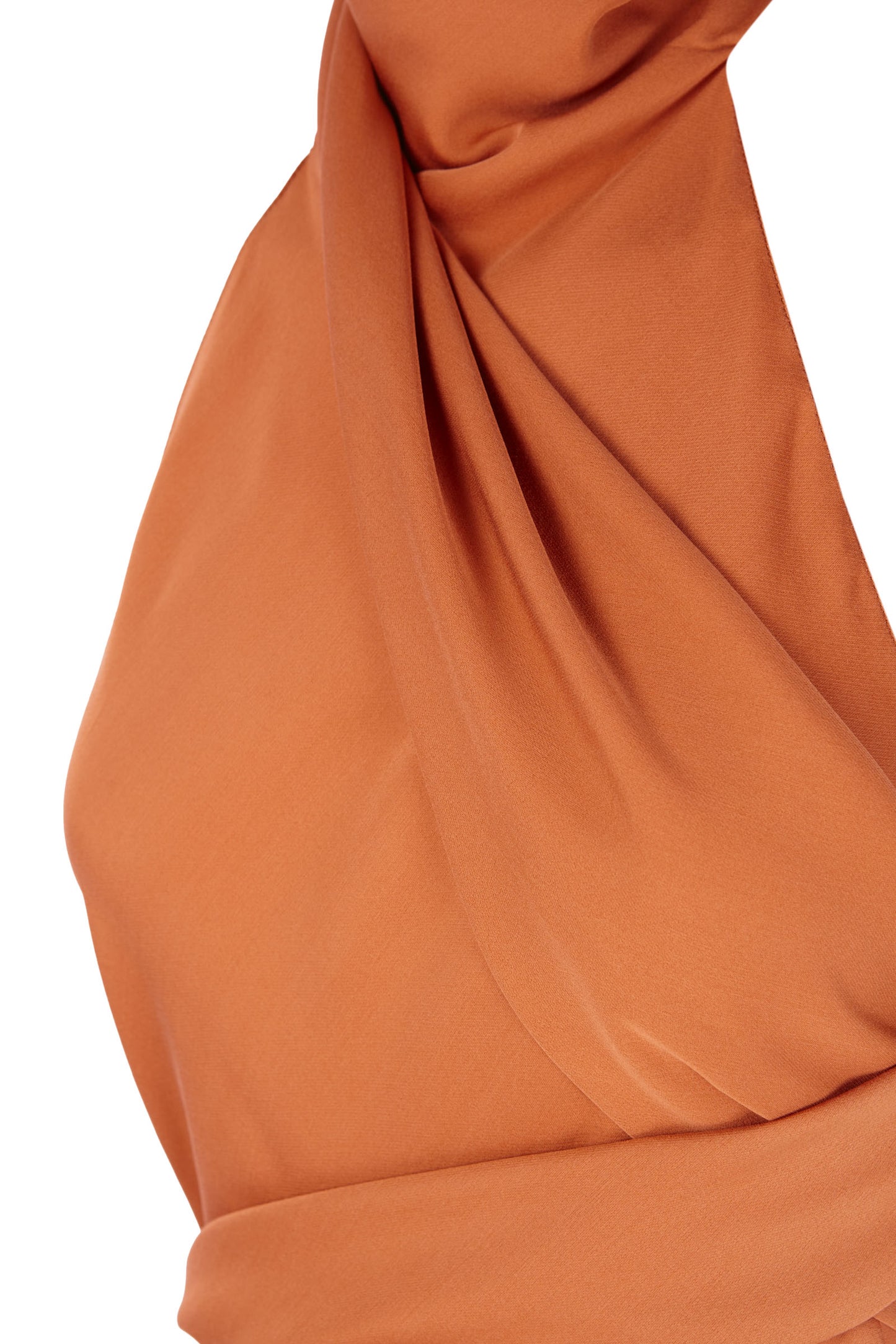 Irena, orange silk crepe halter dress