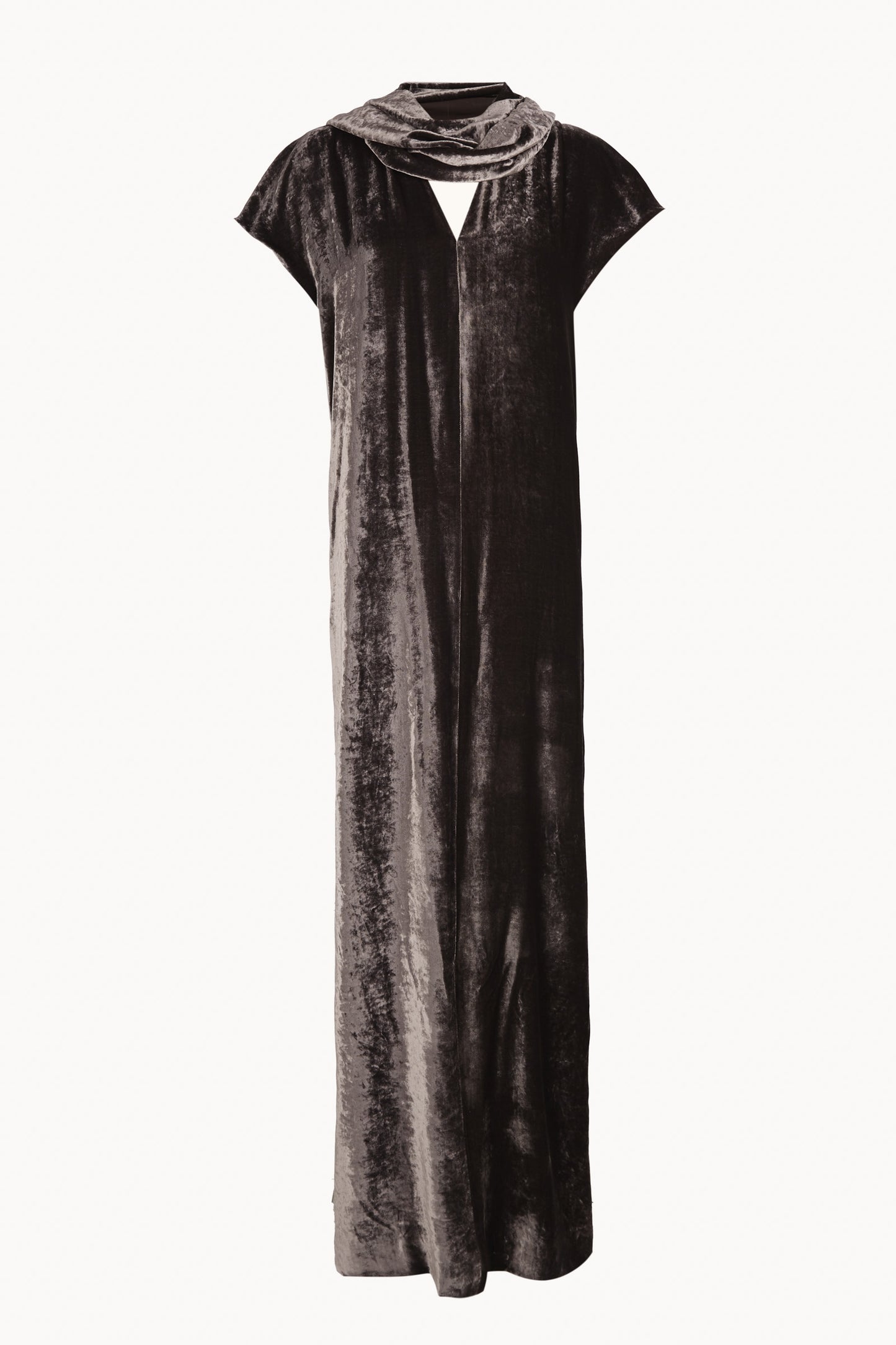 Iris, deep burgundy velvet maxi dress