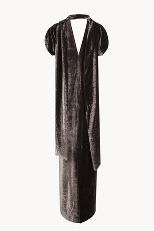 Iris, deep burgundy velvet maxi dress