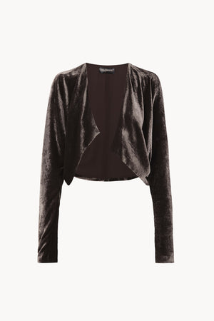 Iris, deep burgundy velvet jacket