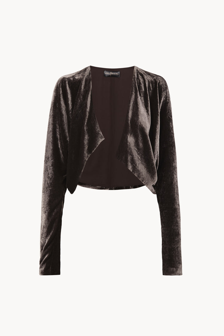 Iris, chaqueta de terciopelo burdeos oscuro