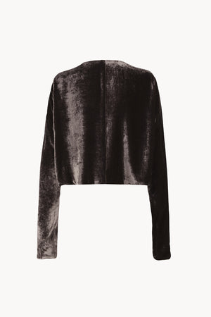 Iris, deep burgundy velvet jacket