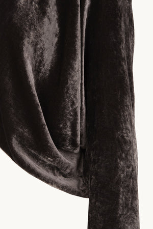 Iris, deep burgundy velvet jacket
