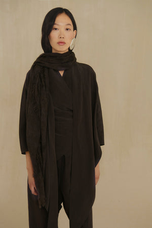 Iris, maltinto dark wine scarf