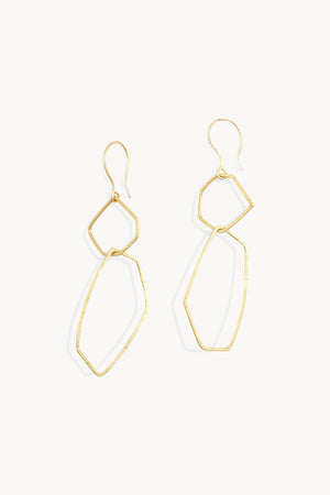 Irus L, gold earrings