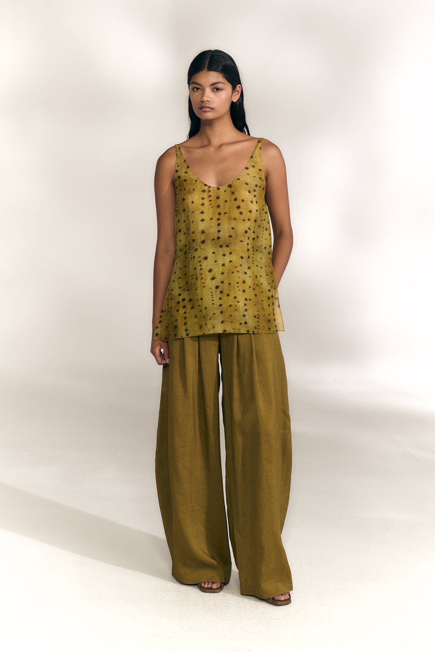Isa, top de ramio llimona print