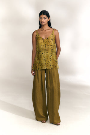 Isa, top de ramio llimona print