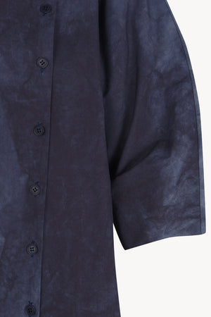 Isla, vestido de popelin de algodon azul marino maltinto