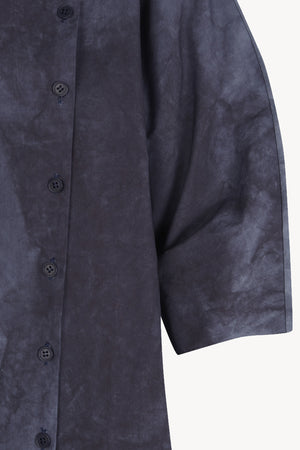 Isla, fade navy cotton poplin dress