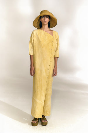 Isla, vestido de popelin de algodon azul marino maltinto