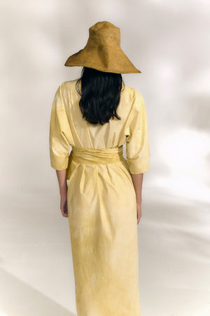 Isla, vestido de popelin de algodon beige mares maltinto