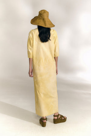 Isla, vestido de popelin de algodon beige mares maltinto