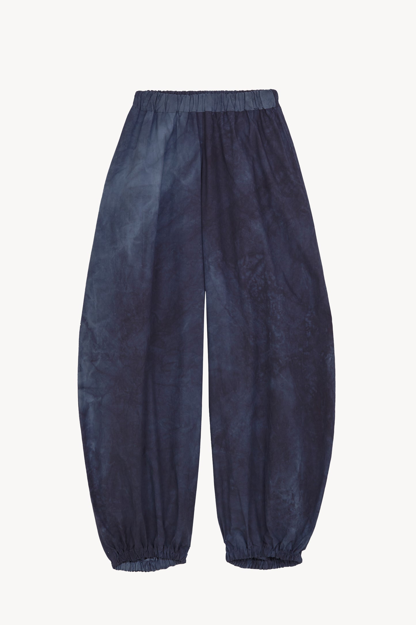 Isla, pantalon bombacho de popelin azul marino maltinto