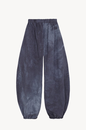 Isla, pantalon bombacho de popelin azul marino maltinto