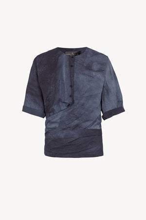 Isla, camisa de popelin de algodon azul marino maltinto