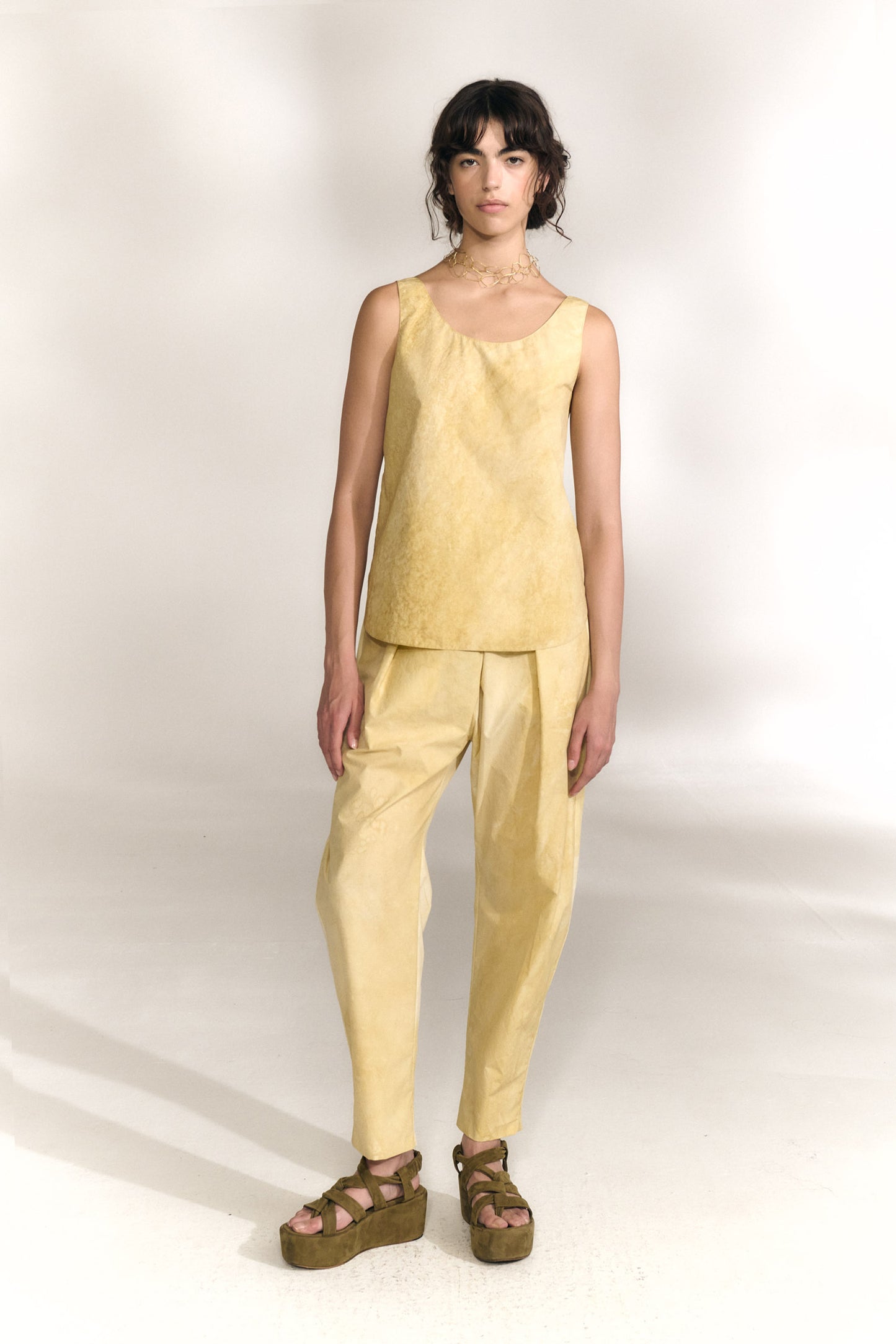 Isla, top de popelin de algodon beige mares maltinto