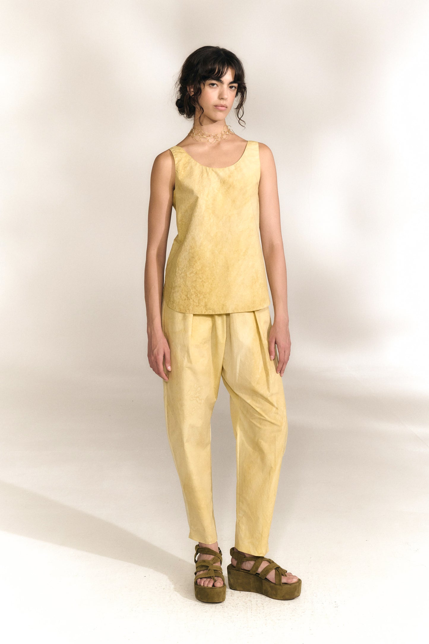 Isla, top de popelin de algodon beige mares maltinto