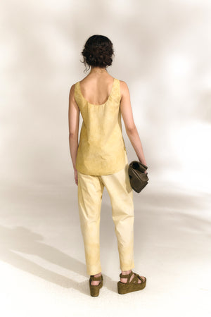 Isla, top de popelin de algodon beige mares maltinto