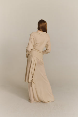 Isolde, top de seda beige