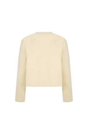 Jackie, ivory yak wool short jacket