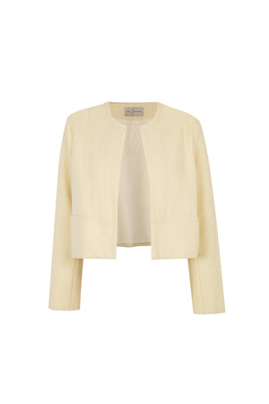 Jackie, ivory yak wool short jacket