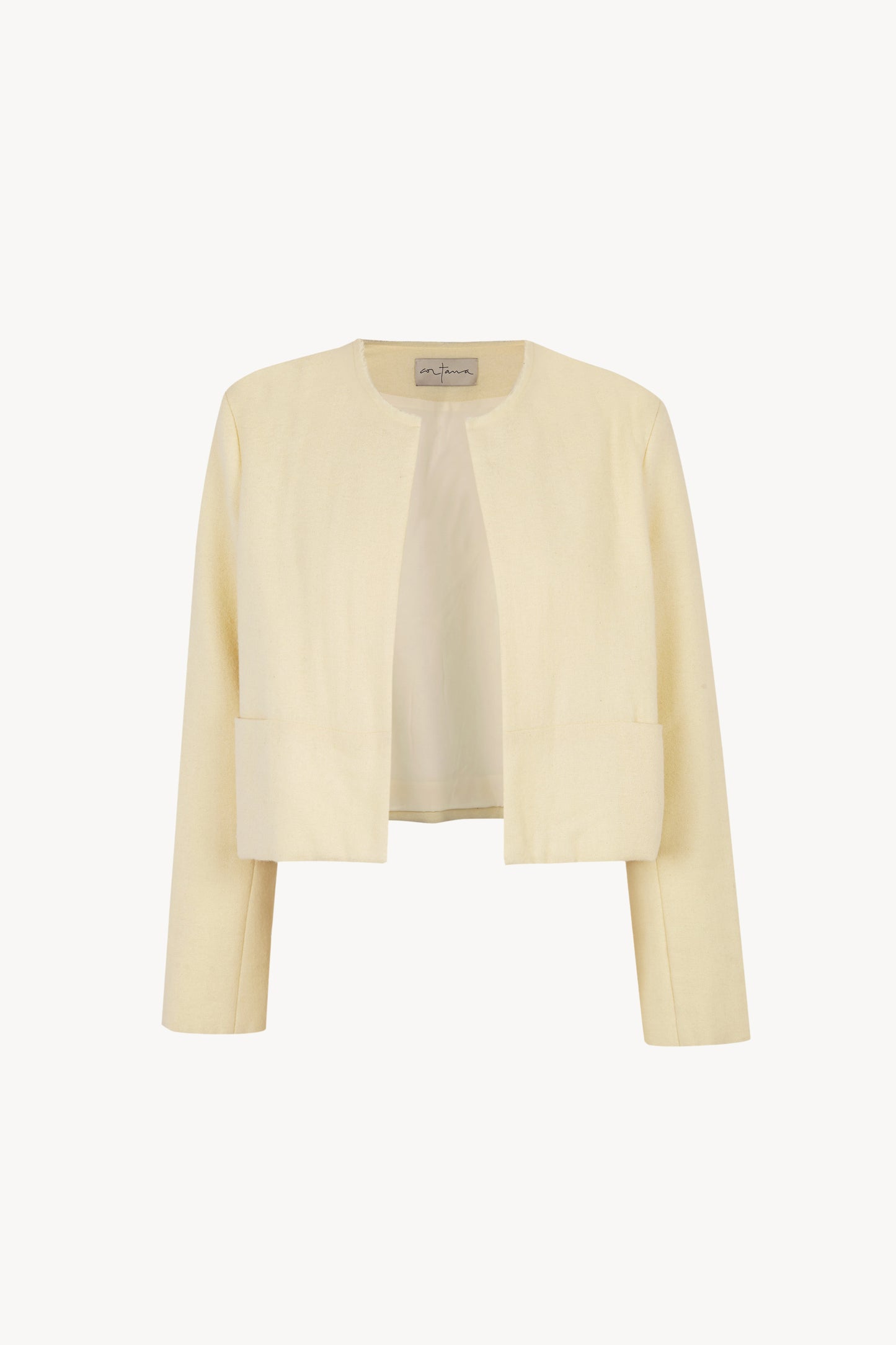 Jackie, chaqueta corta en lana de yak marfil