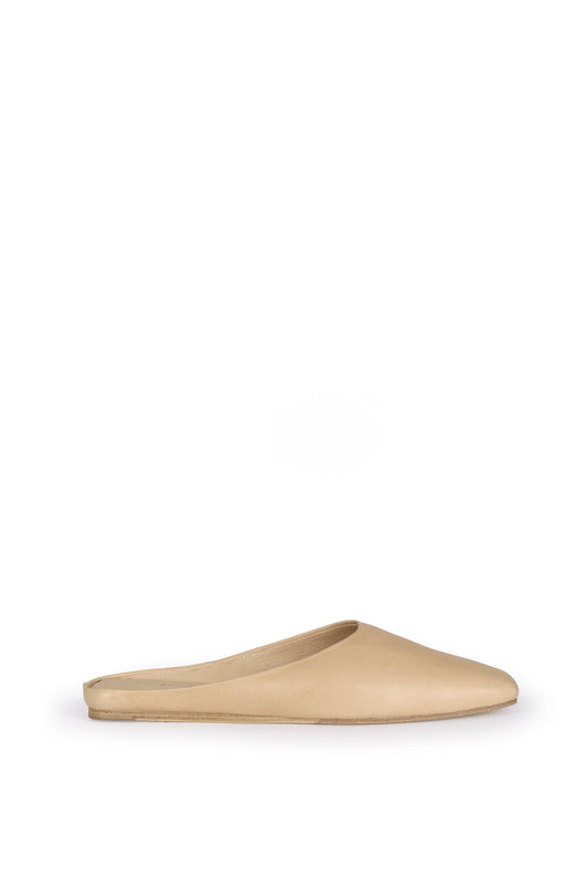 Jackie, beige leather mule