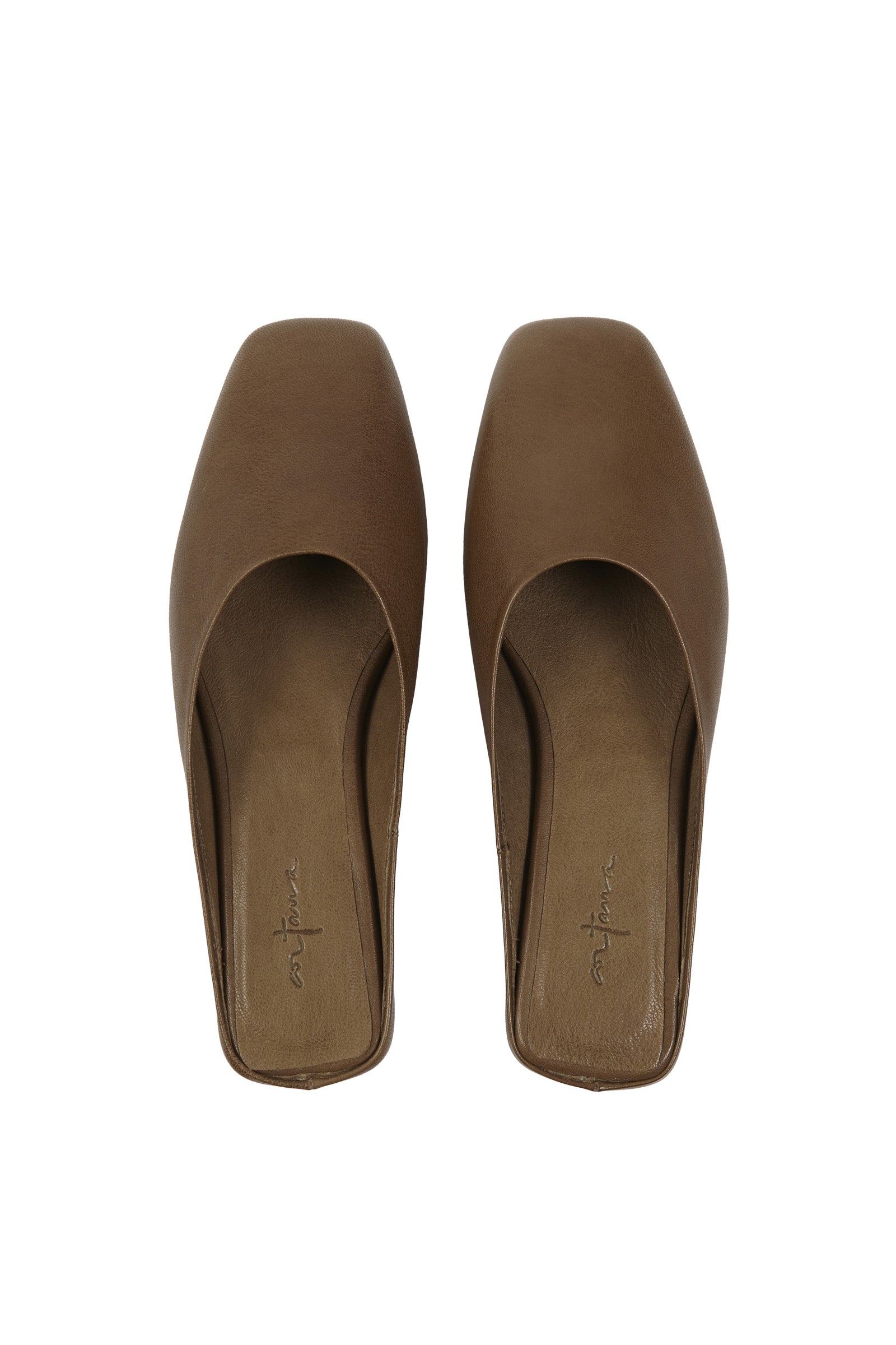 Cortana Jackie mule in khaki green leather