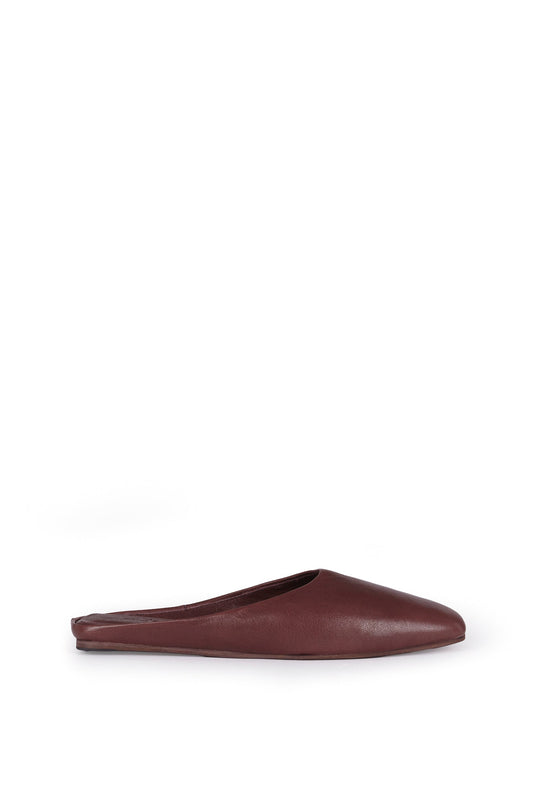 Jackie, burgundy leather mule