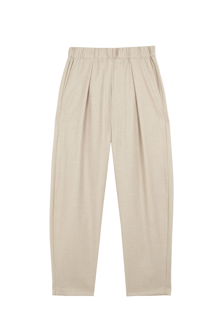 Jackie, pantalon de lana virgen beige