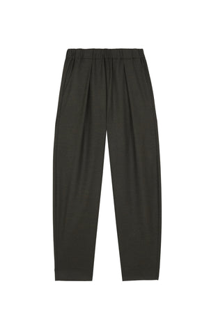 Jackie, dark green virgin wool pants