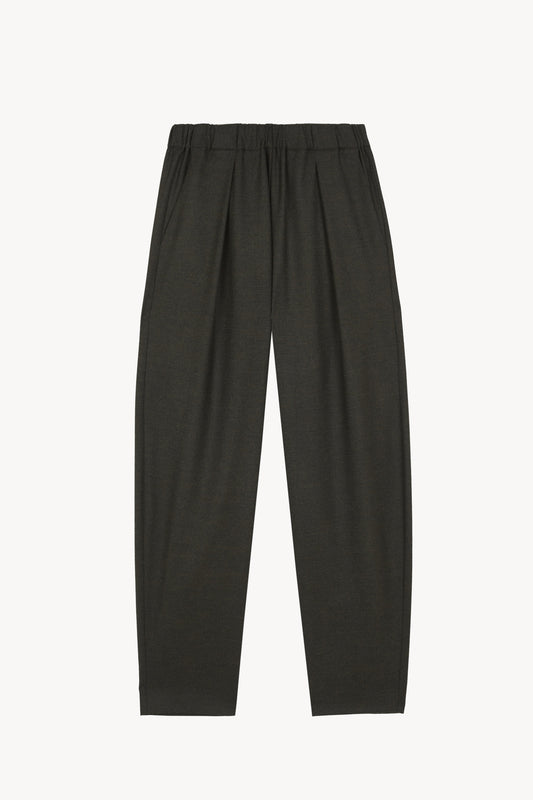 Jackie, dark green virgin wool pants