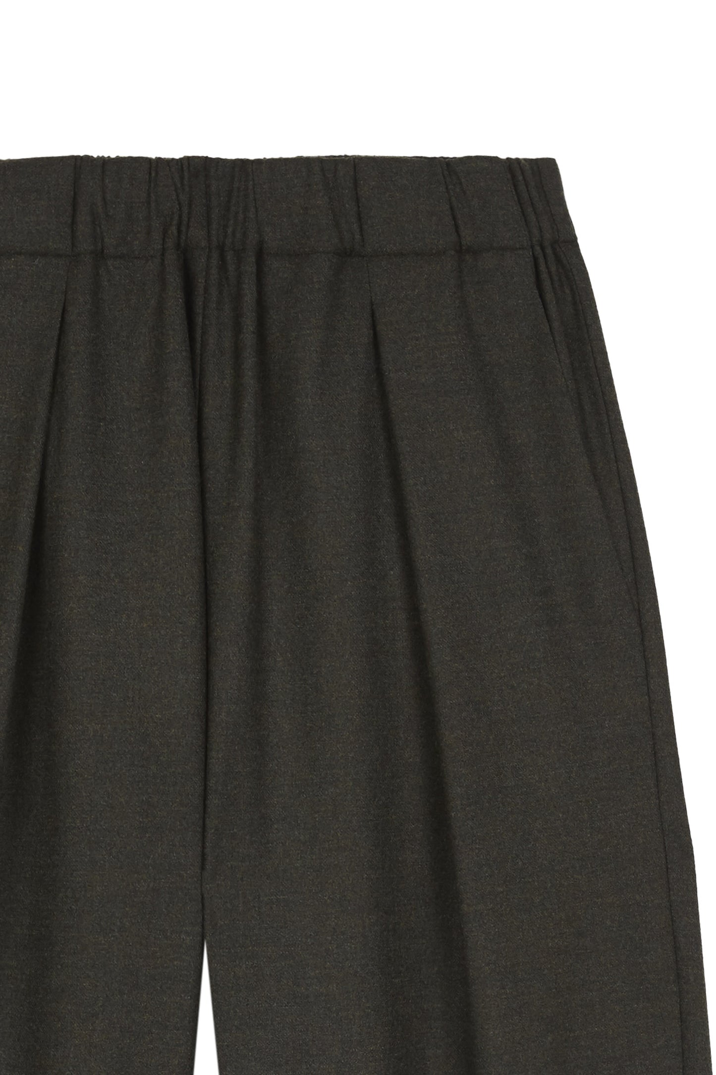 Jackie, dark green virgin wool pants