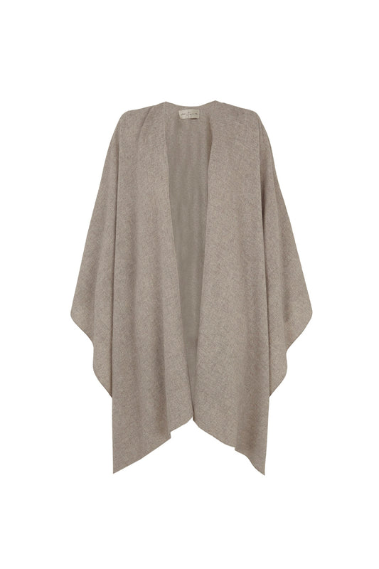 Jackie, taupe yak wool poncho