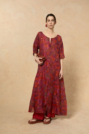 Janis, indira print dress in ramie