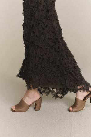 Janis, mocha beige leather mules