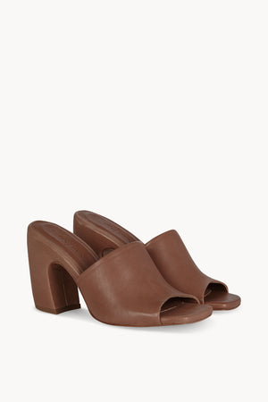Janis, mocha beige leather mules