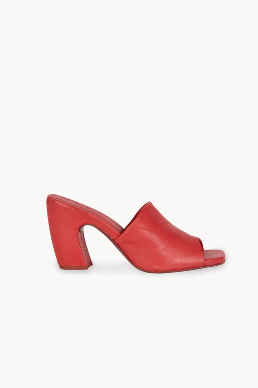 Janis, mules de piel rojo hibisco