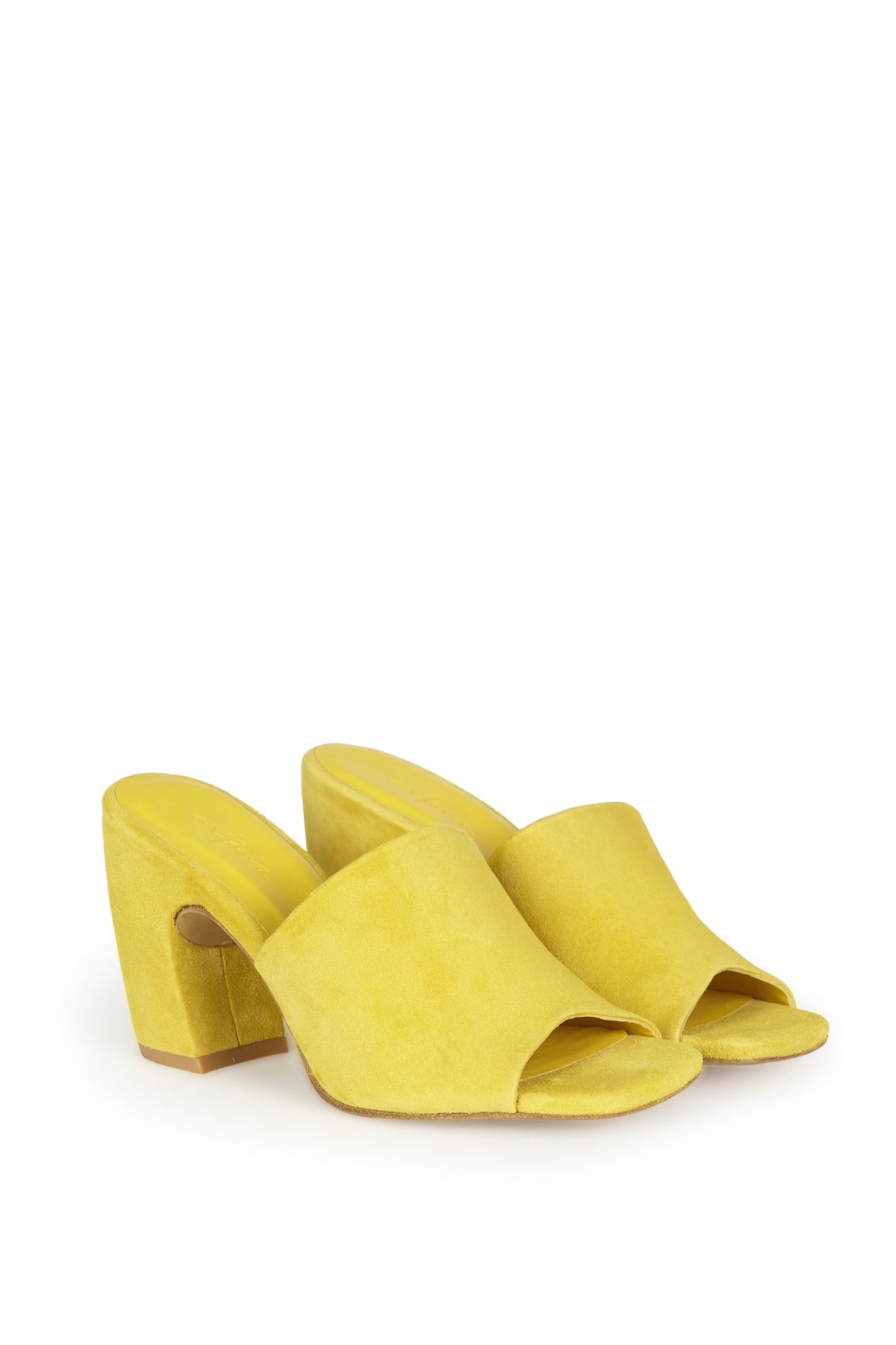 Janis, yellow suede mules