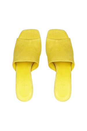 Janis, yellow suede mules