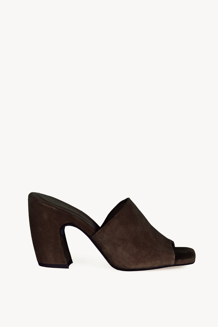 Janis, café suede mules