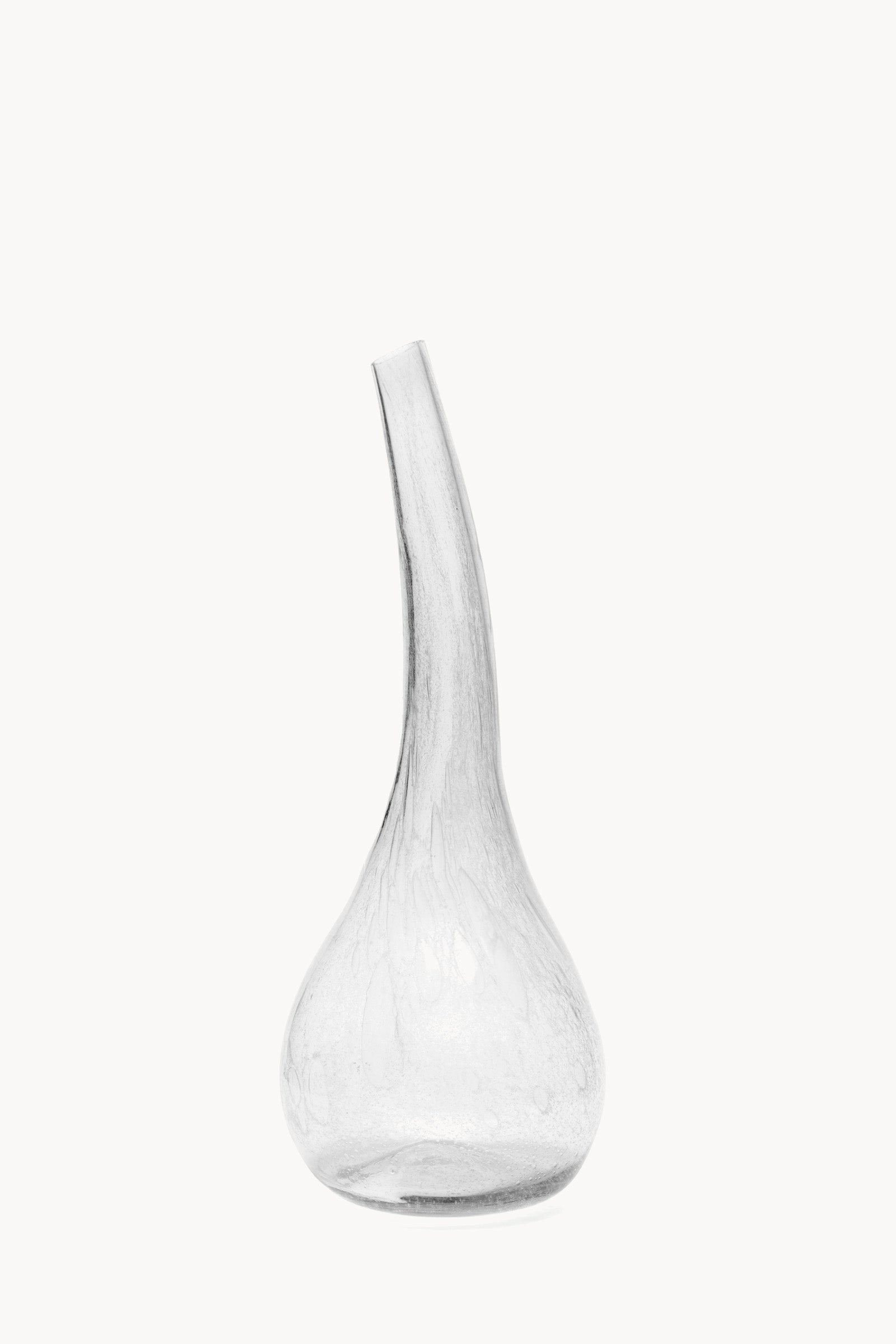Calabaza, jarrón de vidrio soplado gris