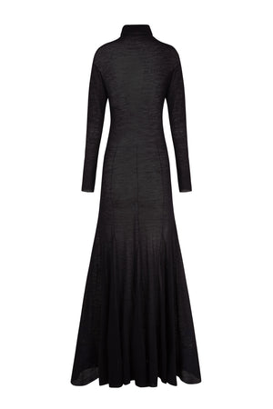 Jenna, black virgin wool dress