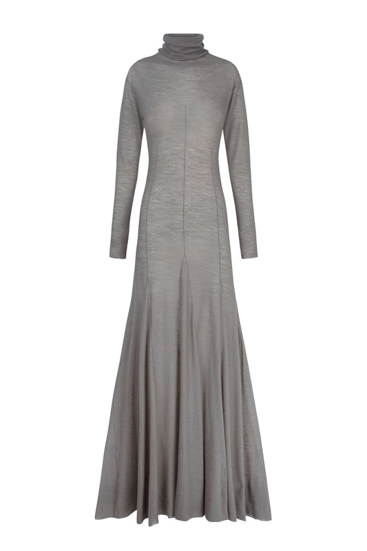 Jenna, gray virgin wool dress