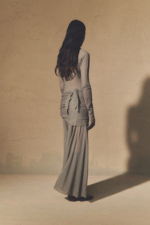 Jenna, vestido en lana virgen gris