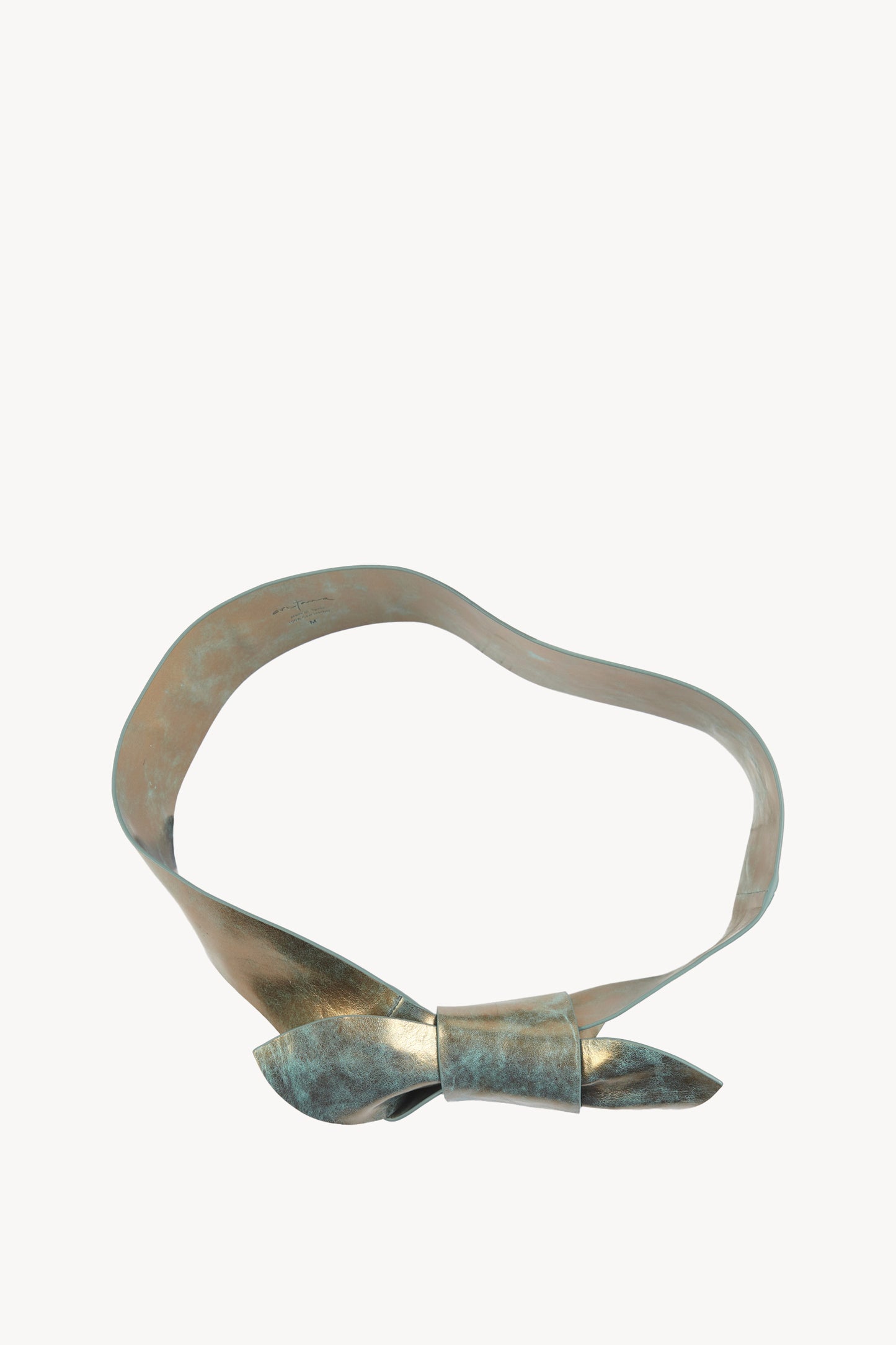 Jin 6, cinturon anudado de cuero bronce turquesa